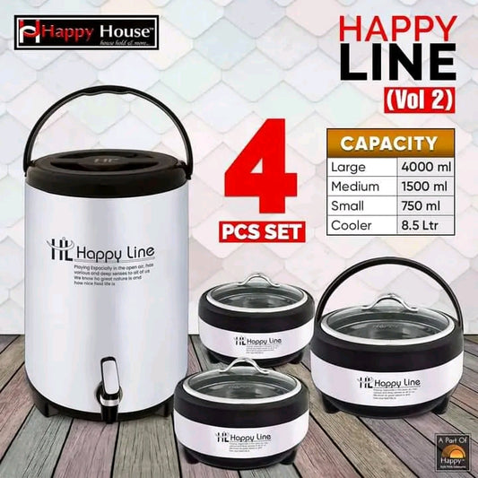 Happy Line, 1 Cooler & 3 Hot Pot Different Size